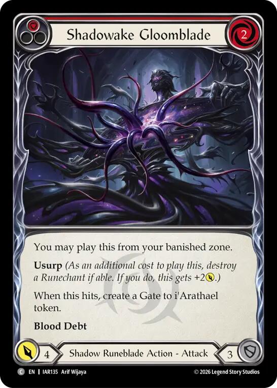 Shadowake Gloomblade (Red) [IAR135] (Usurp the Shadow Throne)  Rainbow Foil | Card Citadel