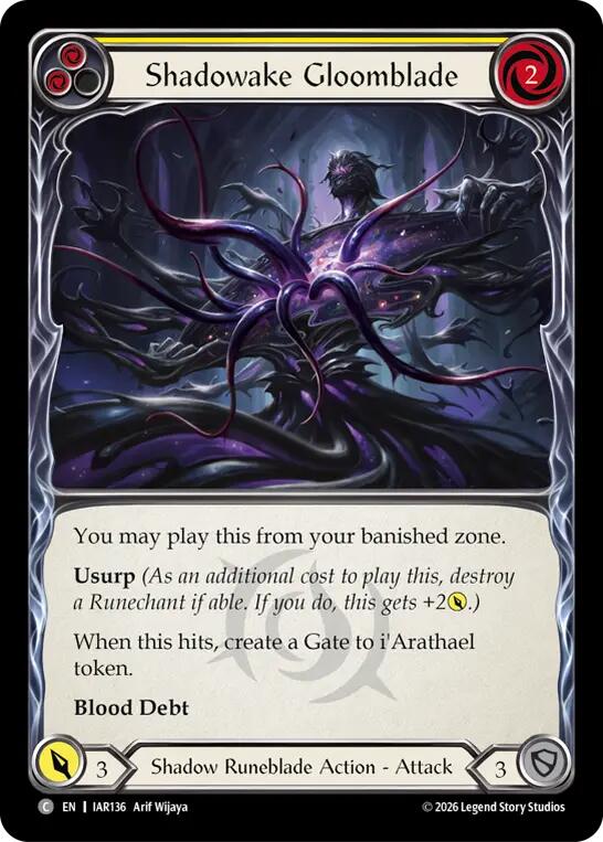 Shadowake Gloomblade (Yellow) [IAR136] (Usurp the Shadow Throne) | Card Citadel