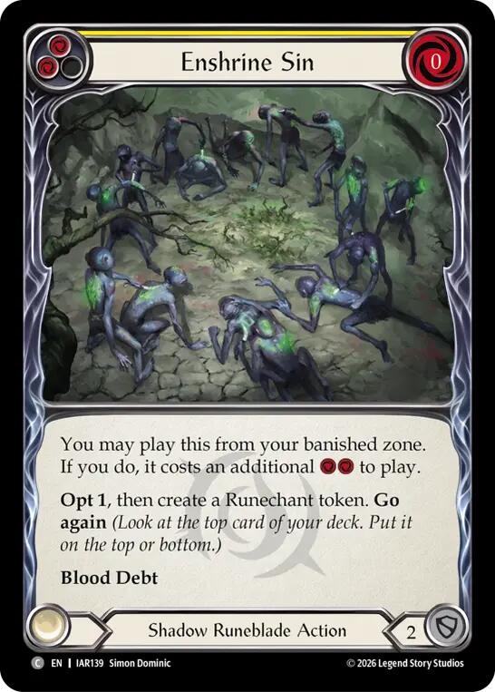 Enshrine Sin (Yellow) [IAR139] (Usurp the Shadow Throne) | Card Citadel