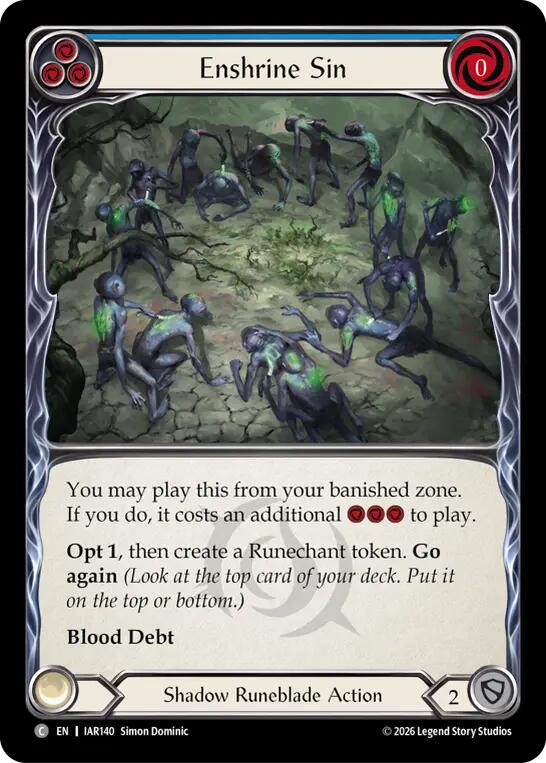 Enshrine Sin (Blue) [IAR140] (Usurp the Shadow Throne)  Rainbow Foil | Card Citadel