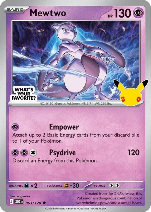 Mewtwo (063/128) (What's Your Favorite Stamp) [Miscellaneous Cards] | Card Citadel