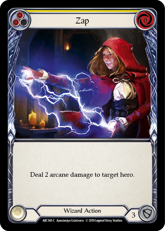 Zap (Yellow) [ARC145-C] (Arcane Rising)  1st Edition Rainbow Foil | Card Citadel