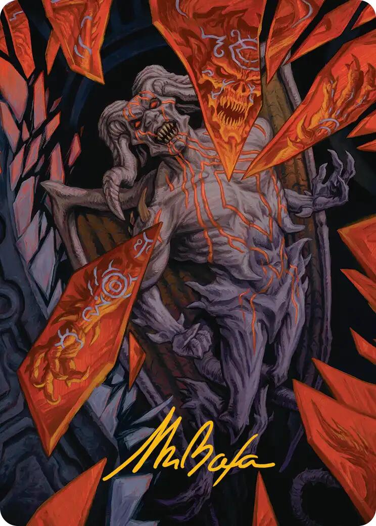 Curse-Marred Demon Art Card (Gold-Stamped Signature) [Reality Fracture Art Series] | Card Citadel
