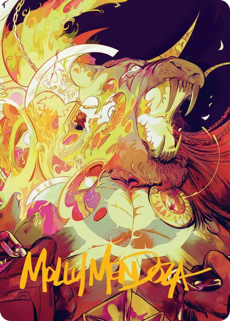 Ajani's Anguish Art Card (Gold-Stamped Signature) [Reality Fracture Art Series] | Card Citadel