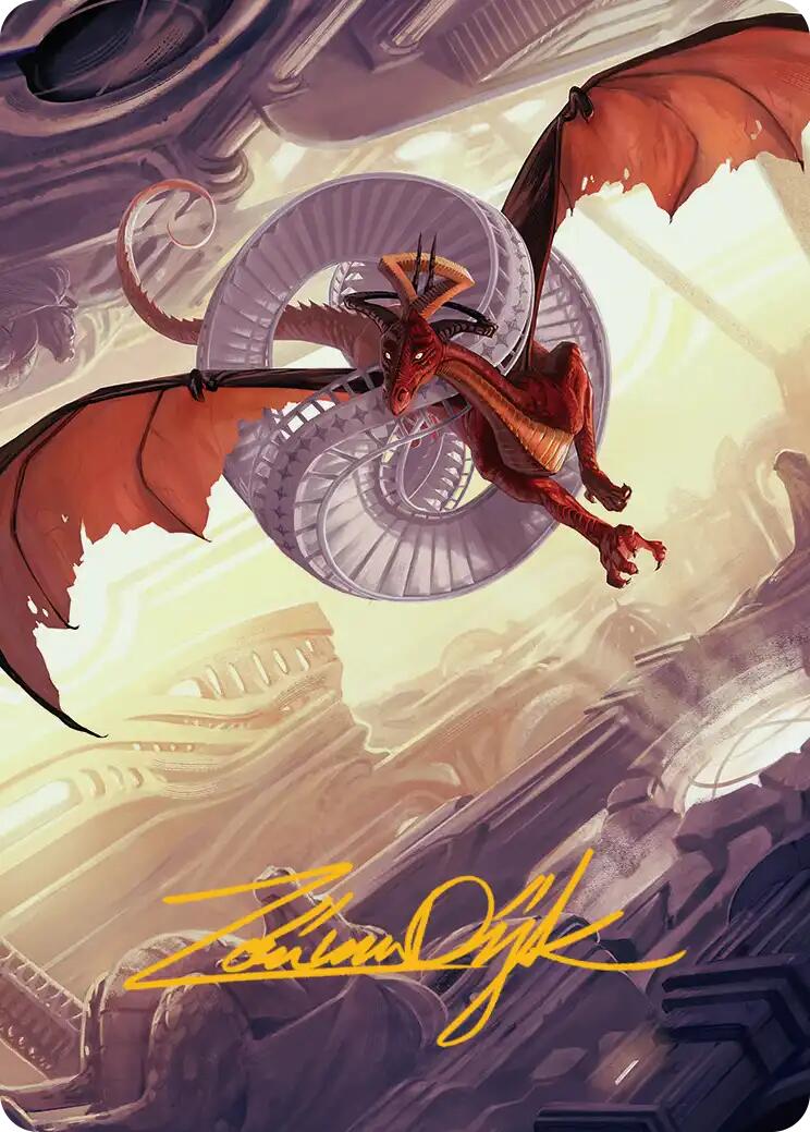 Draconic Visitor Art Card (Gold-Stamped Signature) [Reality Fracture Art Series] | Card Citadel