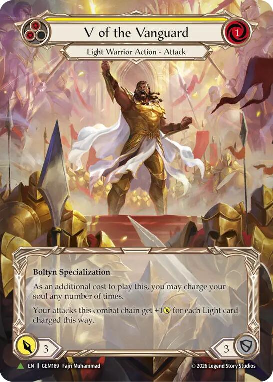 V of the Vanguard (Marvel Cold Foil) [GEM189] (GEM Pack 6)  Cold Foil | Card Citadel