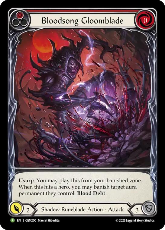 Bloodsong Gloomblade [GEM200] (GEM Pack 6) | Card Citadel
