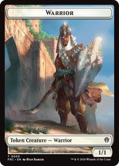 Warrior // Shark Double-Sided Token [Reality Fracture Commander Tokens] | Card Citadel
