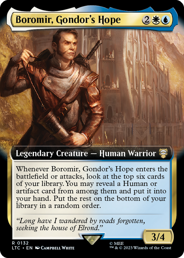 Boromir, Gondor's Hope (Extended Art) [The Lord of the Rings: Tales of Middle-Earth Commander] | Card Citadel