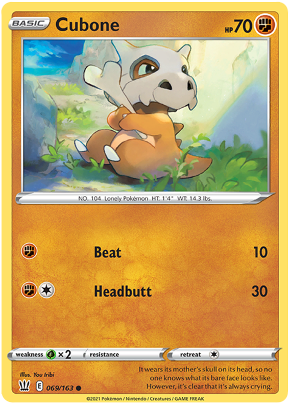 Cubone (069/163) [Sword & Shield: Battle Styles] | Card Citadel