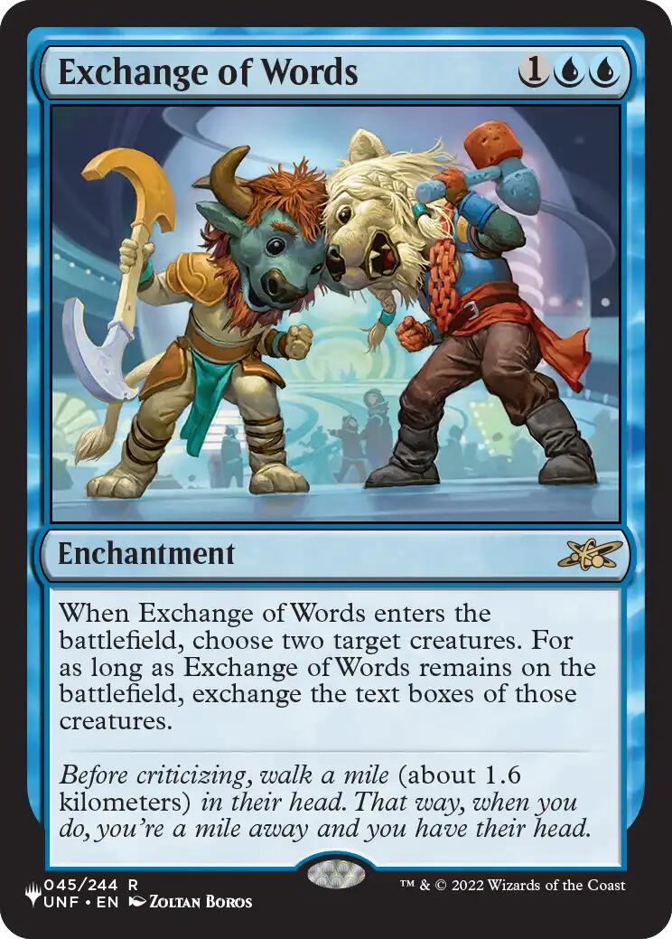 Exchange of Words [The List] | Card Citadel
