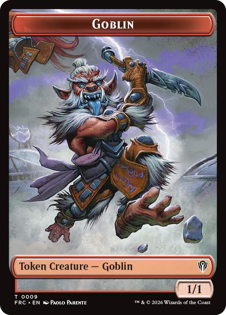 Goblin // Spirit Double-Sided Token [Reality Fracture Commander Tokens] | Card Citadel