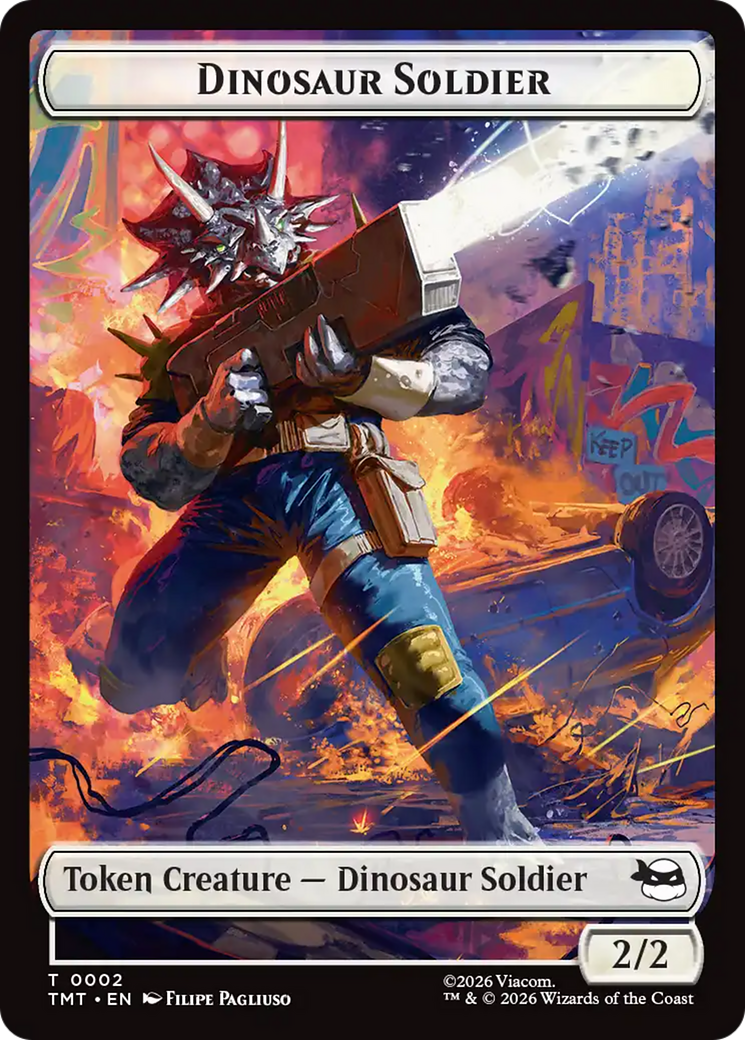 Dinosaur Soldier // Copy Double-Sided Token [Teenage Mutant Ninja Turtles Tokens] | Card Citadel