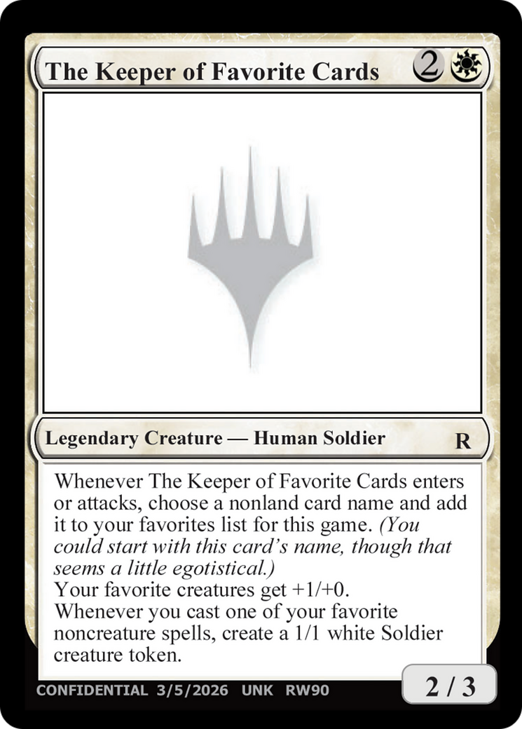 The Keeper of Favorite Cards (3/5/2026) [Unknown Event] | Card Citadel