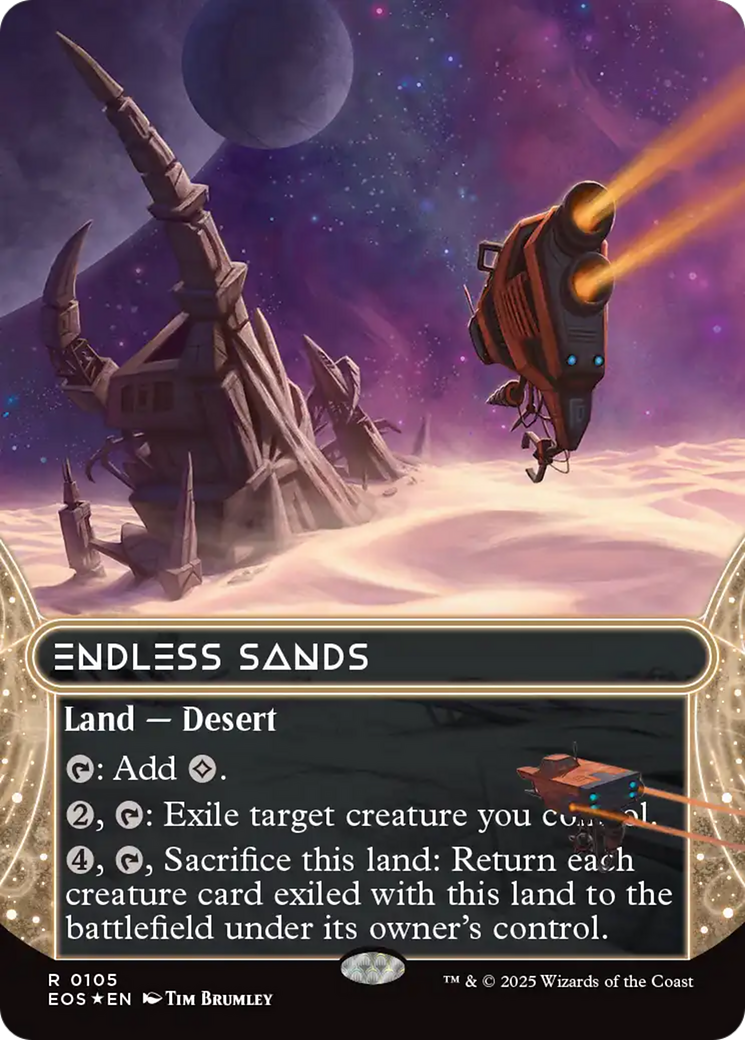 Endless Sands (0105) (Borderless) (Galaxy Foil) [Edge of Eternities: Stellar Sights] | Card Citadel