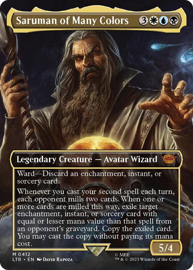 Saruman of Many Colors (Borderless Alternate Art) [The Lord of the Rings: Tales of Middle-Earth] | Card Citadel