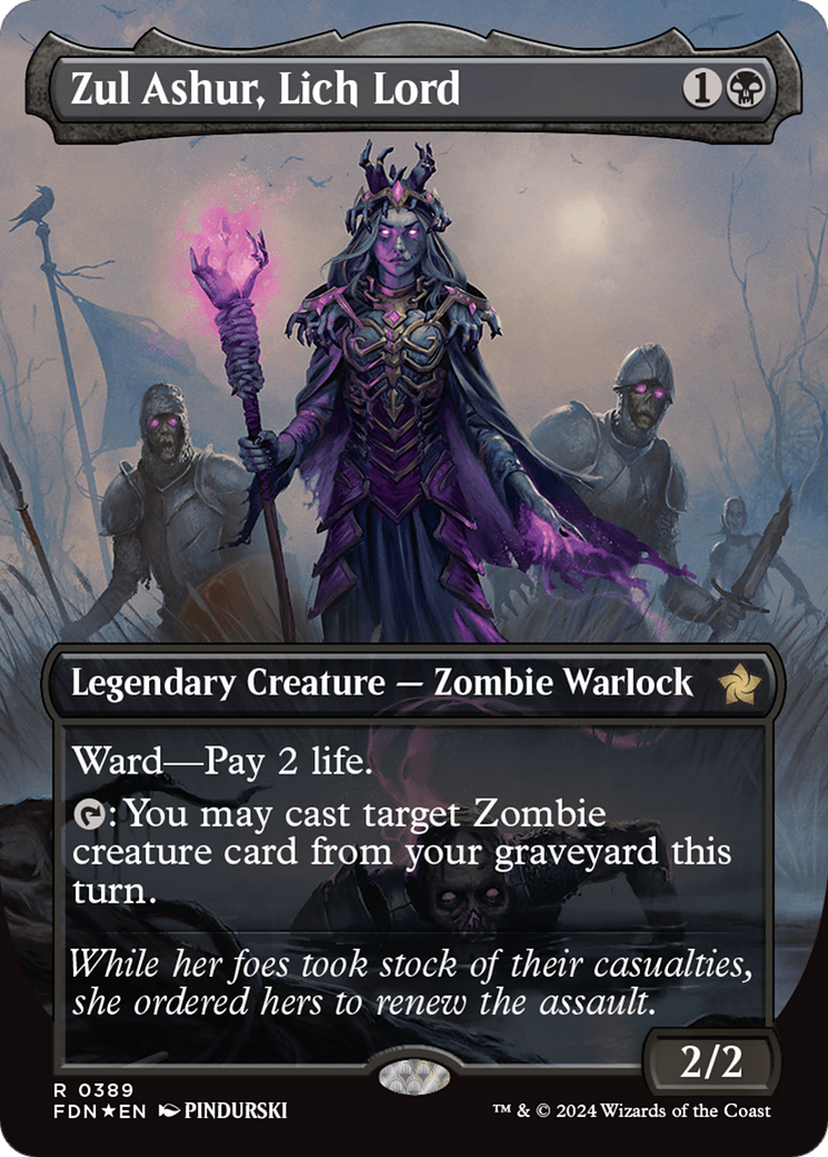 Zul Ashur, Lich Lord (Borderless) (Mana Foil) [Foundations] | Card Citadel