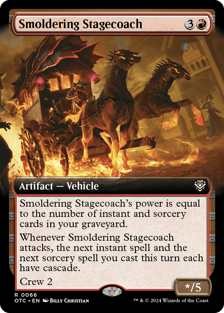 Smoldering Stagecoach (Extended Art) [Outlaws of Thunder Junction Commander] | Card Citadel