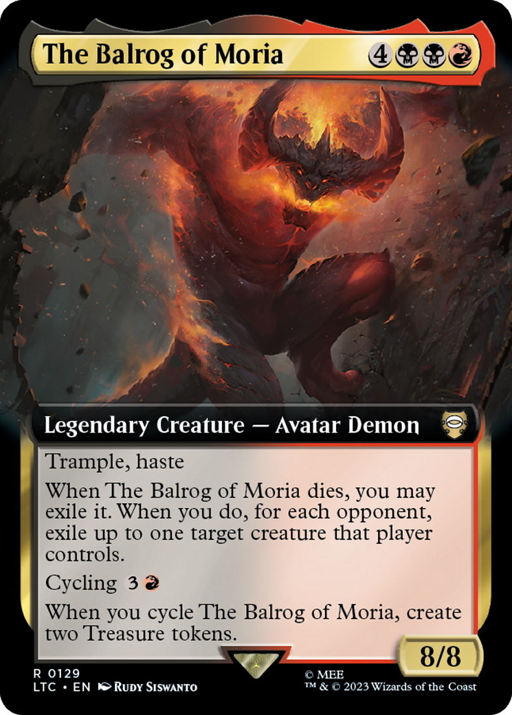 The Balrog of Moria (Extended Art) [The Lord of the Rings: Tales of Middle-Earth Commander] | Card Citadel