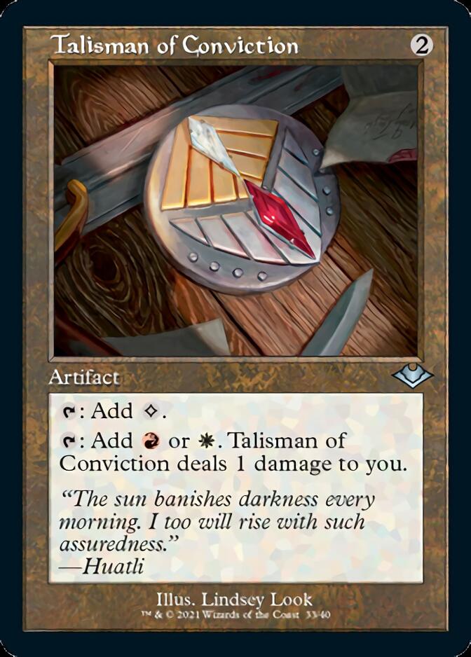 Talisman of Conviction (Retro Foil Etched) [Modern Horizons] | Card Citadel