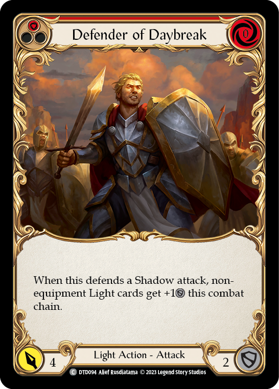 Defender of Daybreak (Red) [DTD094] (Dusk Till Dawn)  Rainbow Foil | Card Citadel