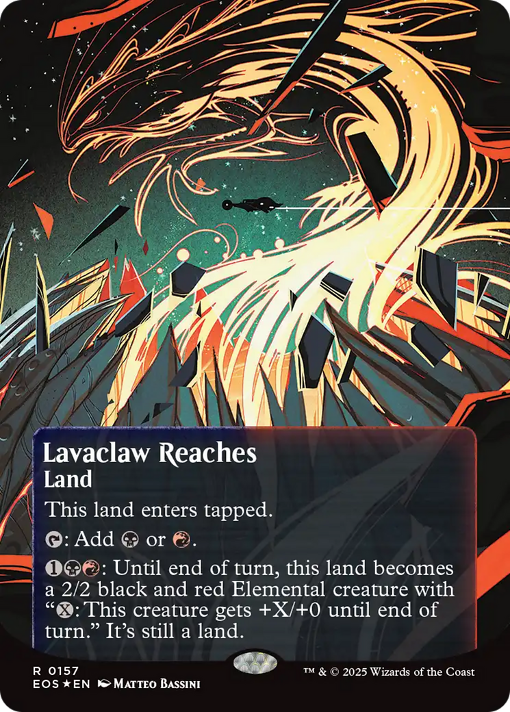 Lavaclaw Reaches (0157) (Borderless) (Galaxy Foil) [Edge of Eternities: Stellar Sights] | Card Citadel