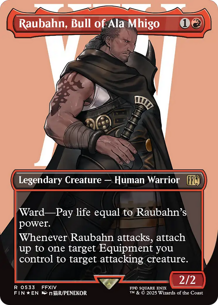 Raubahn, Bull of Ala Mhigo (Borderless) (Surge Foil) [FINAL FANTASY] | Card Citadel
