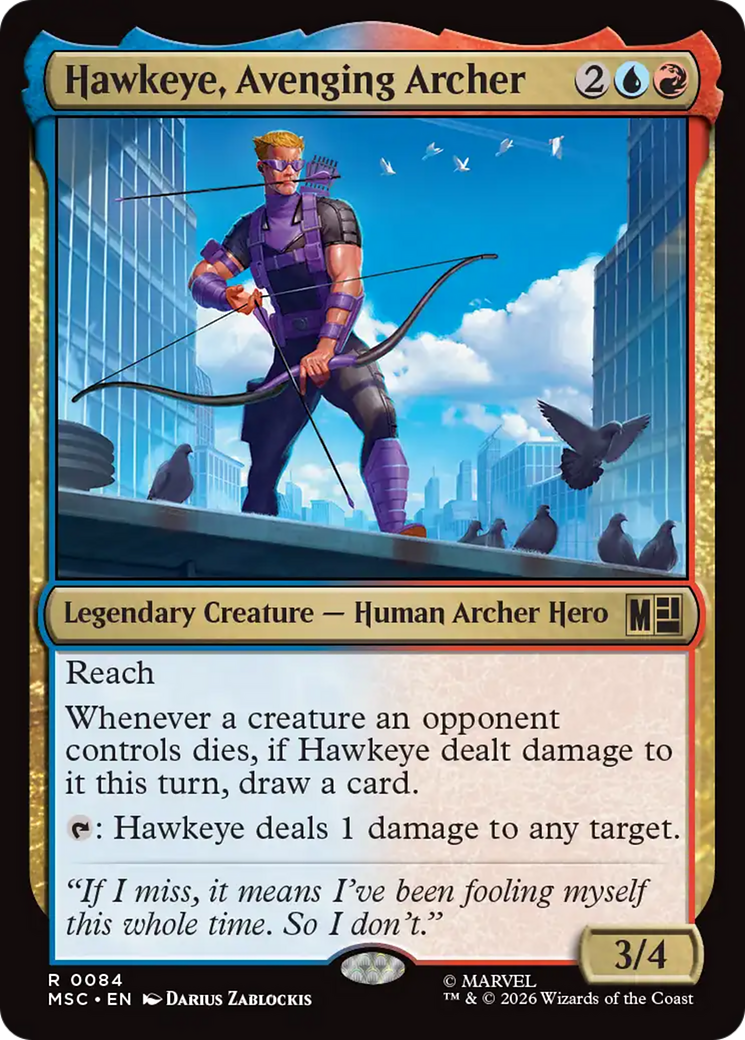 Hawkeye, Avenging Archer (Surge Foil) [Marvel Super Heroes Commander] | Card Citadel