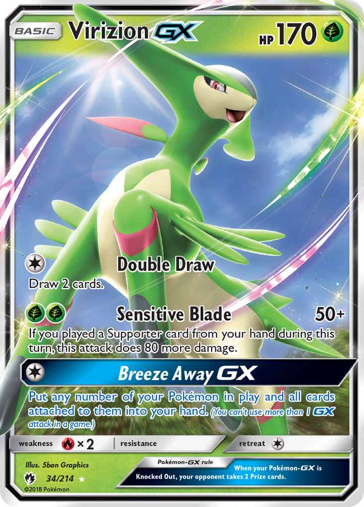 Virizion GX (34/214) [Sun & Moon: Lost Thunder] | Card Citadel