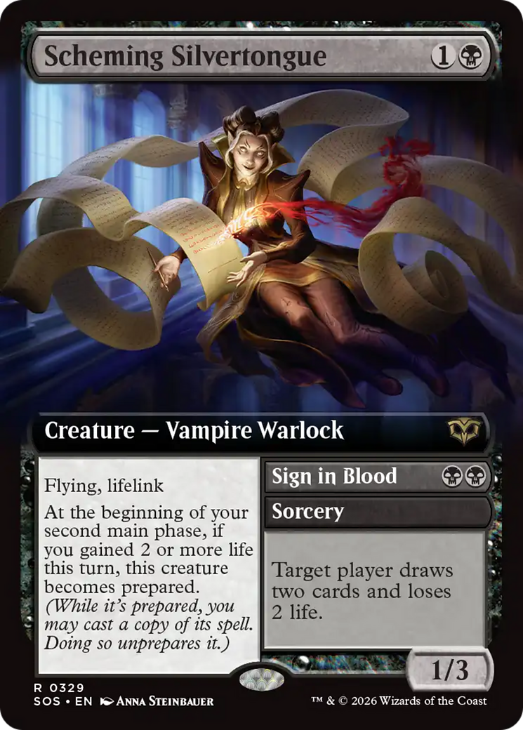Scheming Silvertongue (Extended Art) [Secrets of Strixhaven] | Card Citadel