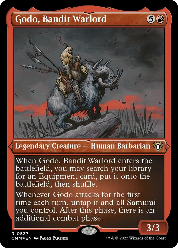 Godo, Bandit Warlord (Foil Etched) [Commander Masters] | Card Citadel