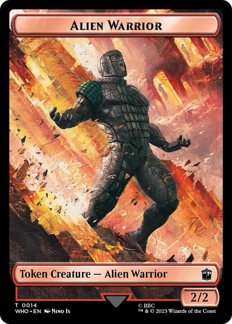 Soldier // Alien Warrior Double-Sided Token [Doctor Who Tokens] | Card Citadel