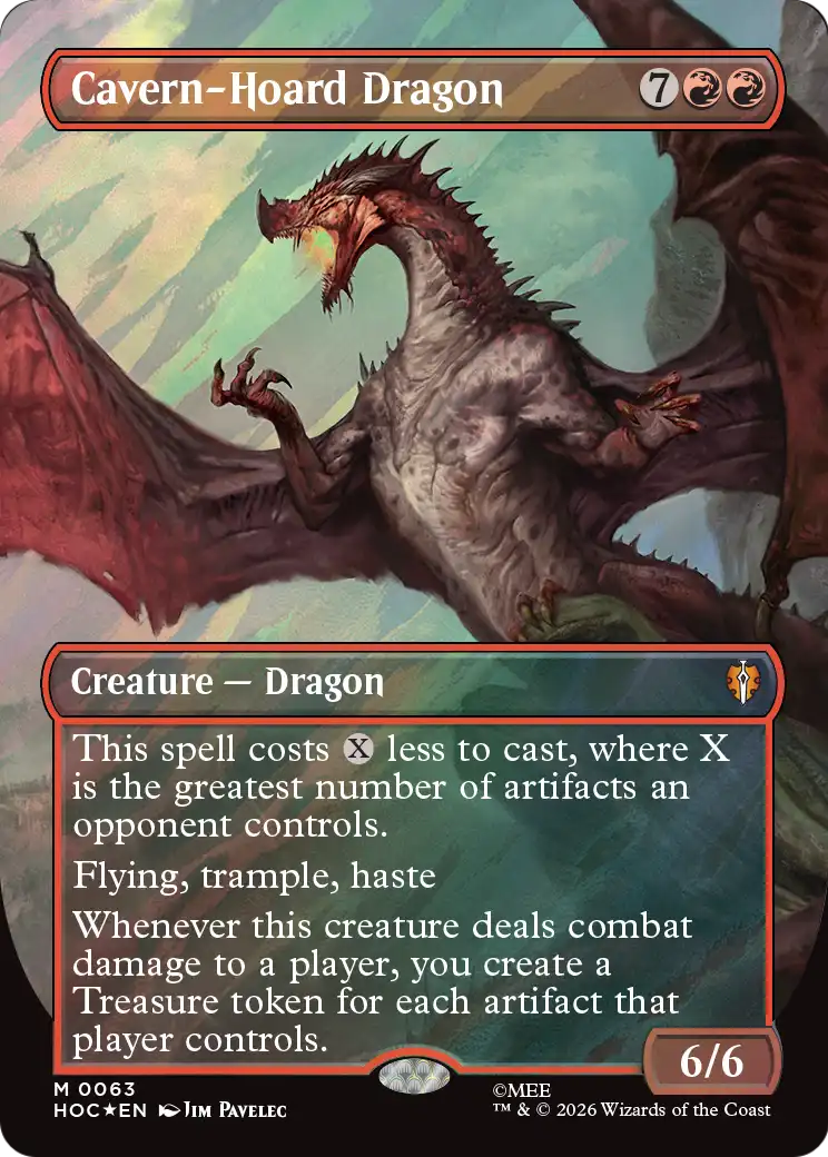 Cavern-Hoard Dragon (Borderless) (Surge Foil) [The Hobbit: Eternal-Legal] | Card Citadel