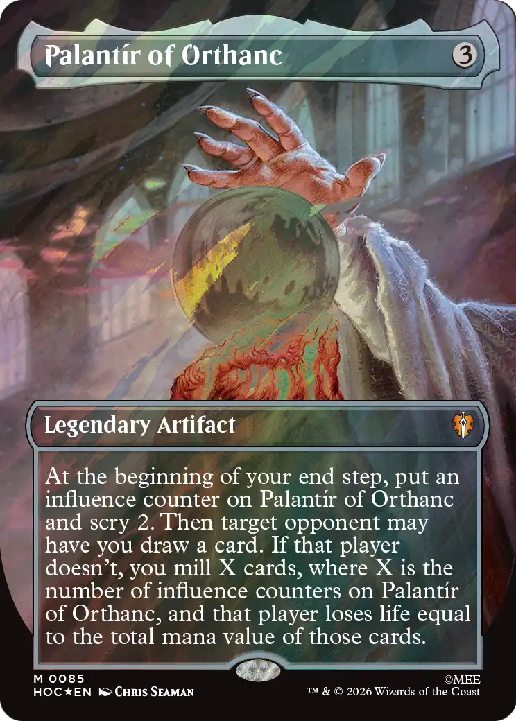 Palantir of Orthanc (Borderless) (Surge Foil) [The Hobbit: Eternal-Legal] | Card Citadel