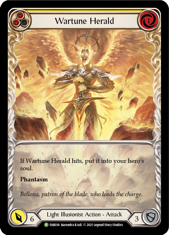 Wartune Herald (Yellow Extended Art) [FAB036] (Promo)  Rainbow Foil | Card Citadel