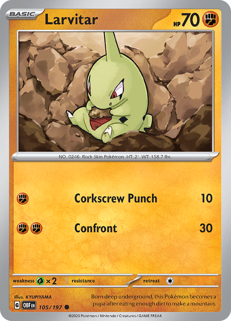 Larvitar (105/197) [Scarlet & Violet: Obsidian Flames] | Card Citadel