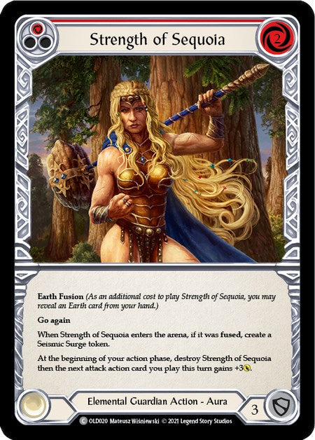 Strength of Sequoia (Red) [OLD020] (Tales of Aria Oldhim Blitz Deck)  1st Edition Normal | Card Citadel