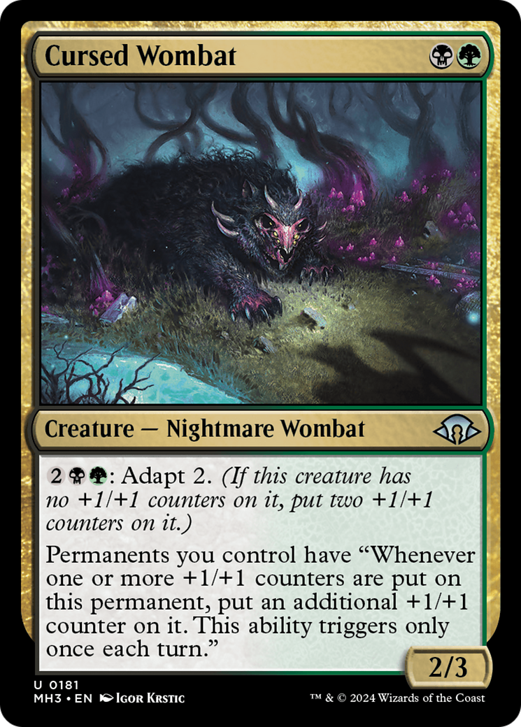 Cursed Wombat [Modern Horizons 3] | Card Citadel