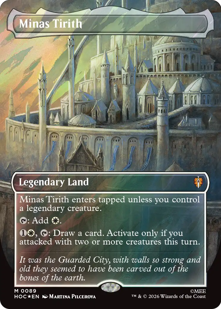 Minas Tirith (Borderless) (Surge Foil) [The Hobbit: Eternal-Legal] | Card Citadel