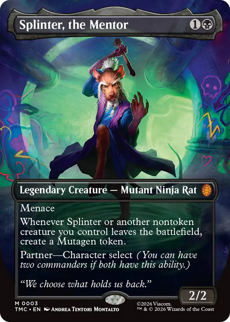 Splinter, the Mentor (Borderless) [Teenage Mutant Ninja Turtles Commander] | Card Citadel