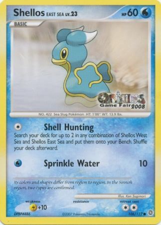 Shellos East Sea (106/132) (Origins Game Fair 2008) [Nintendo: Black Star Promos] | Card Citadel