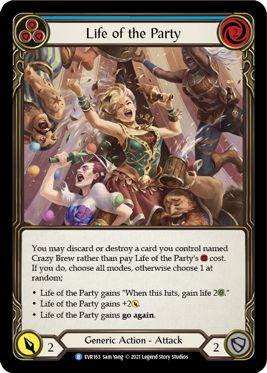 Life of the Party (Blue) [EVR163] (Everfest)  1st Edition Rainbow Foil | Card Citadel