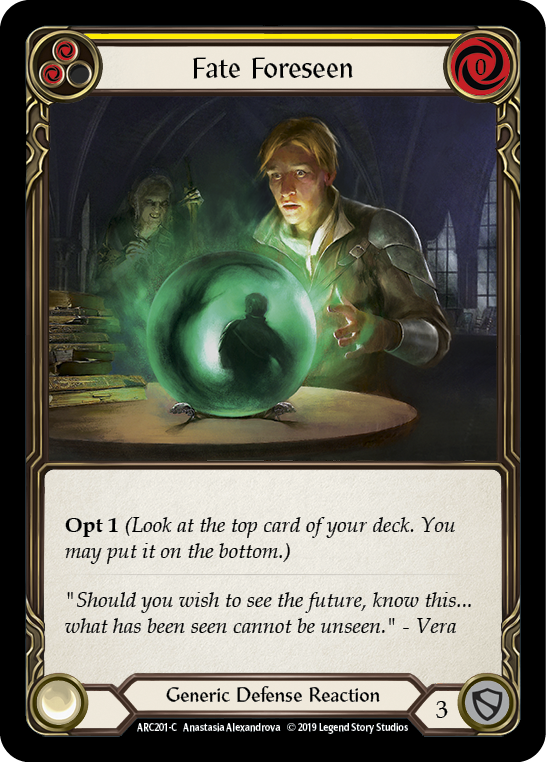 Fate Foreseen (Yellow) [ARC201-C] (Arcane Rising)  1st Edition Normal | Card Citadel