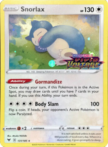 Snorlax (131/185) [Sword & Shield: Black Star Promos] | Card Citadel