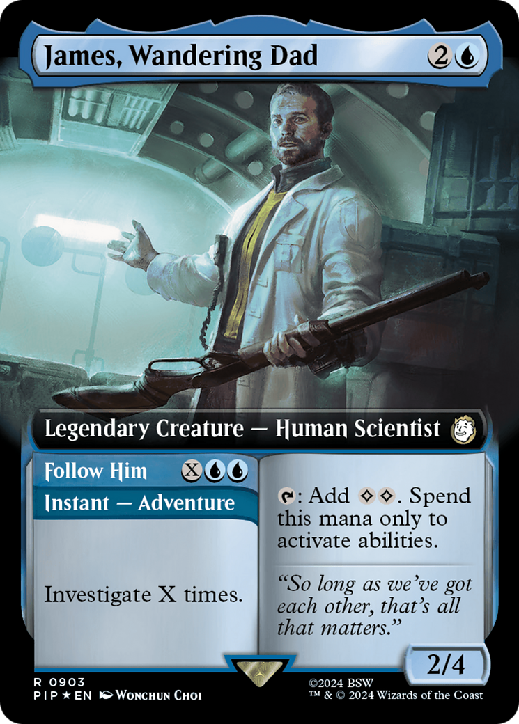 James, Wandering Dad // Follow Him (Extended Art) (Surge Foil) [Fallout] | Card Citadel