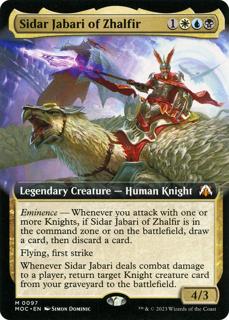 Sidar Jabari of Zhalfir (Extended Art) [March of the Machine Commander] | Card Citadel