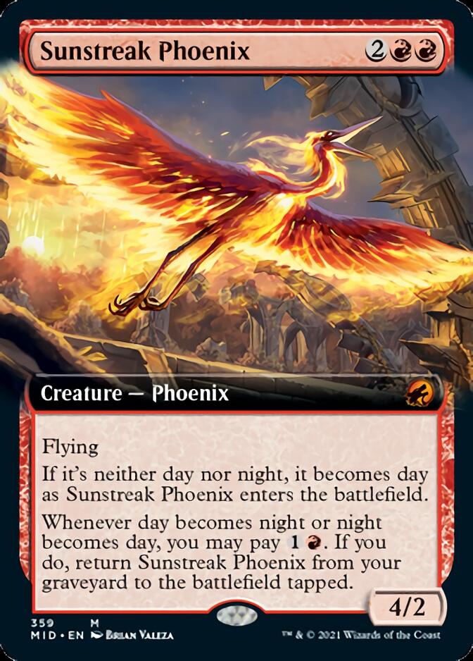 Sunstreak Phoenix (Extended Art) [Innistrad: Midnight Hunt] | Card Citadel