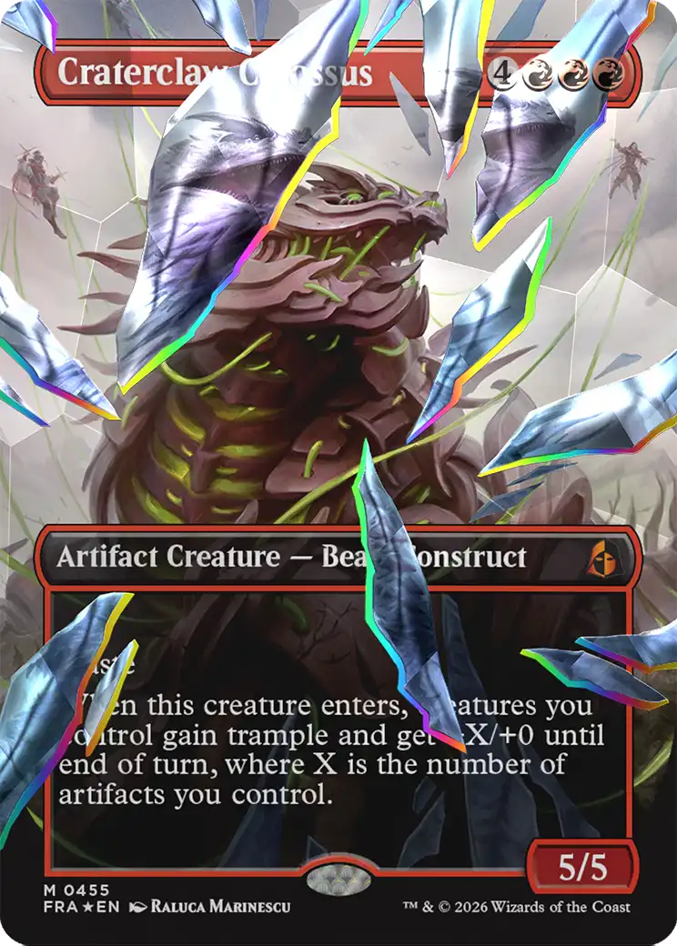 Craterclaw Colossus (Borderless) (Facet Foil) [Reality Fracture] | Card Citadel