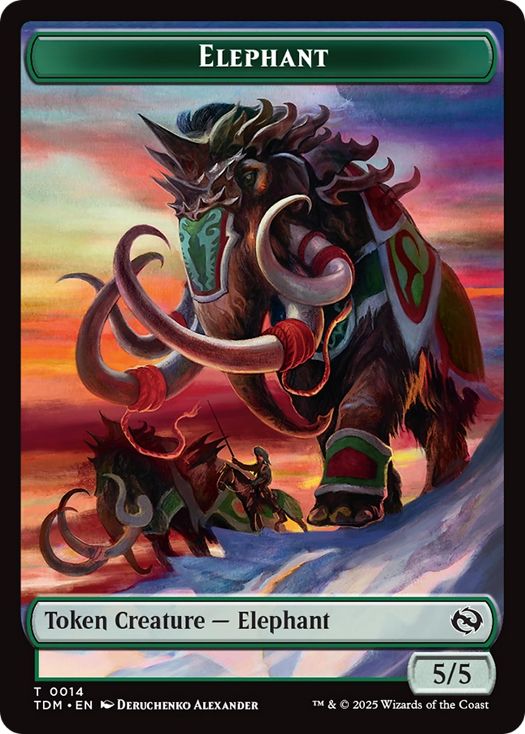 Elephant // Treasure Double-Sided Token [Tarkir: Dragonstorm Tokens] | Card Citadel