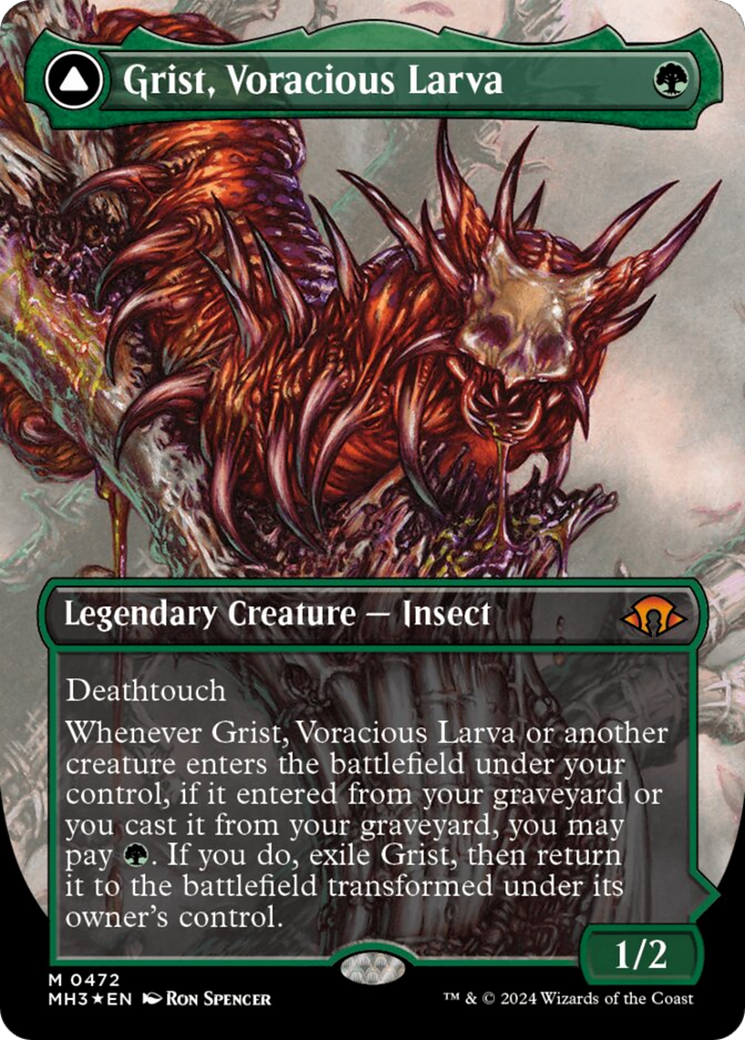 Grist, Voracious Larva // Grist, the Plague Swarm (Borderless) (Textured Foil) [Modern Horizons 3] | Card Citadel